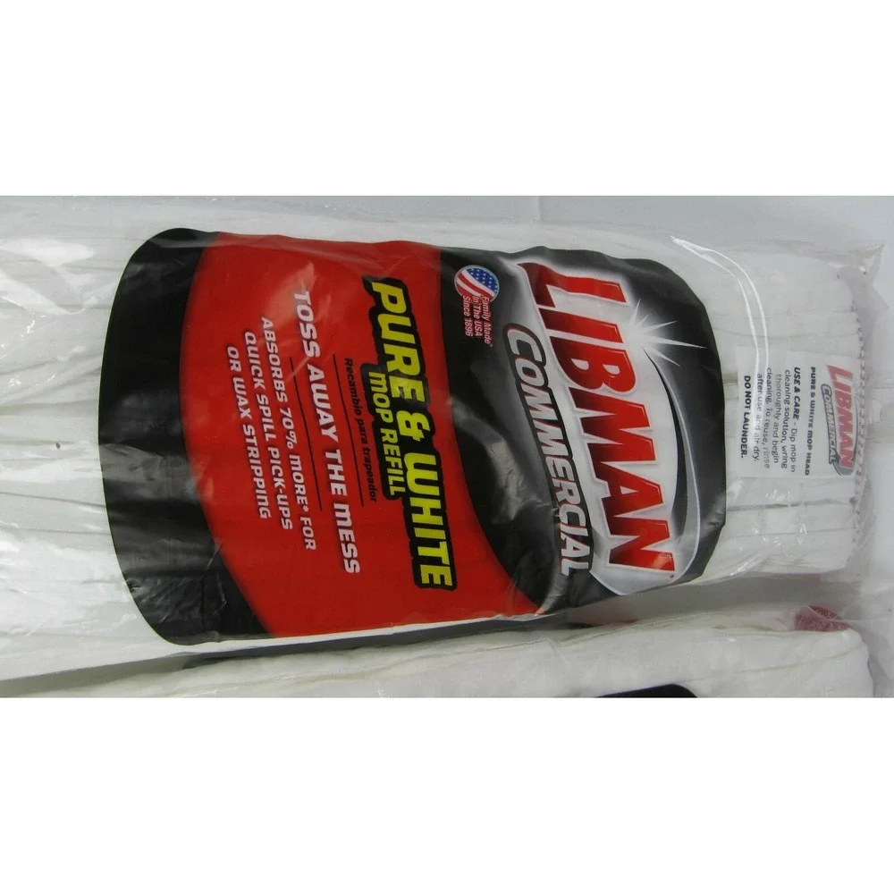 Libman Commercial Pure & White  Mop Head Lot of 2 New Sealed